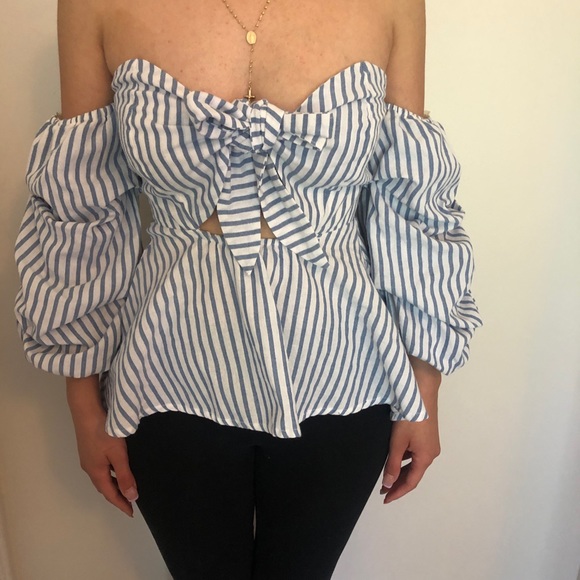 Striped blue and white top - Picture 3 of 3